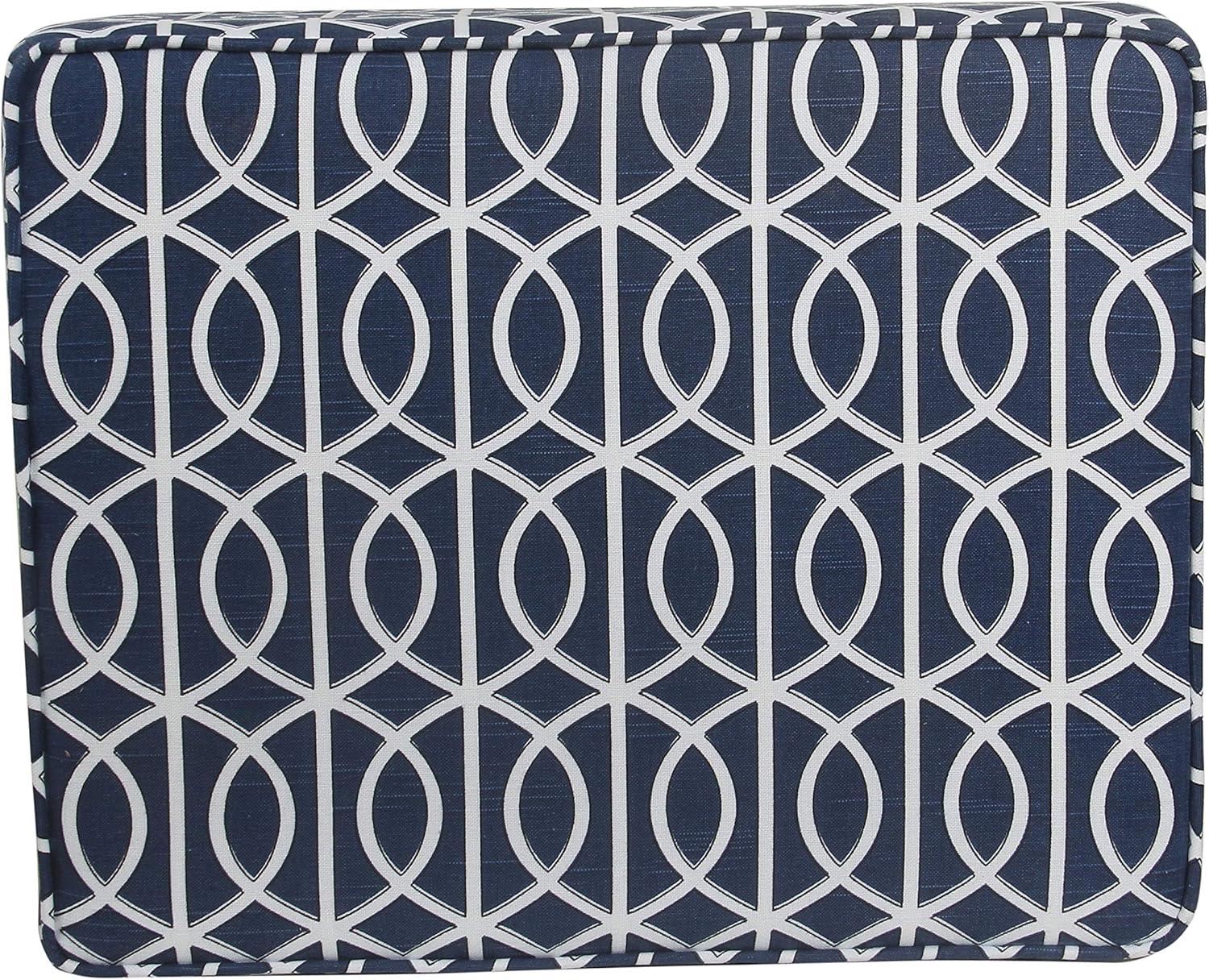imageHomePop Dinah 24 Storage Ottoman Light Sage Green VelvetBlue Trellis