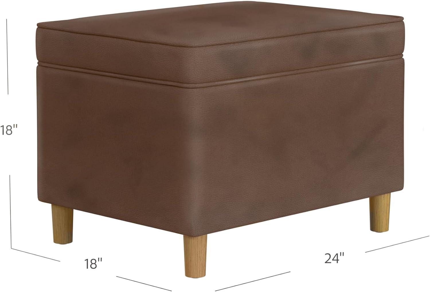 imageHomePop Dinah 24 Storage Ottoman Light Sage Green VelvetBrown Faux Leather