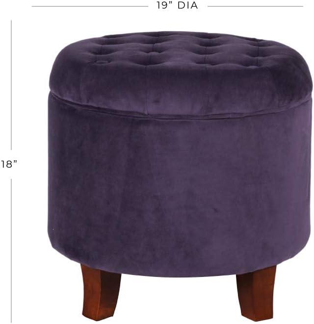 imageHomePop Home Decor Upholstered Round Velvet Tufted Foot Rest Ottoman Ottoman with Storage for Living Room amp Bedroom Decorative Home Furniture Indigo SmallPurple