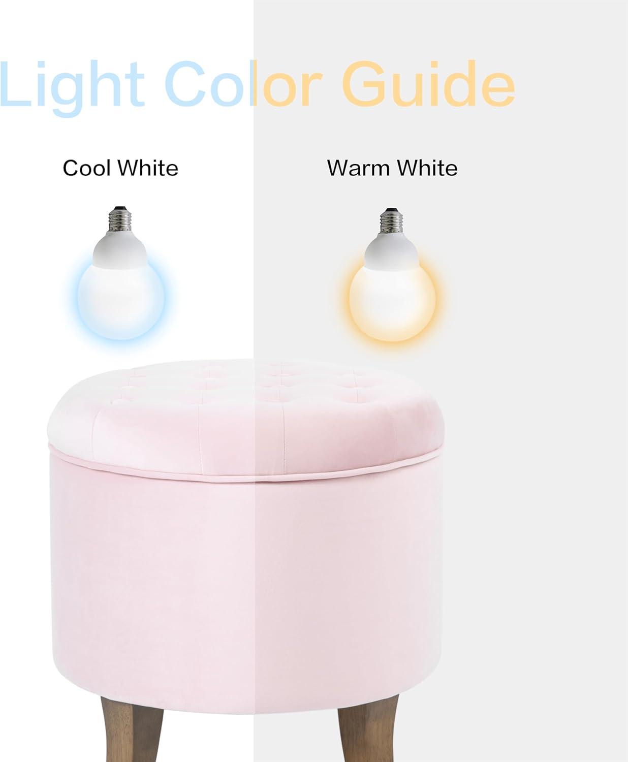 imageHomePop Home Decor Upholstered Round Velvet Tufted Foot Rest Ottoman Ottoman with Storage for Living Room amp Bedroom Decorative Home Furniture Indigo SmallPink Blush