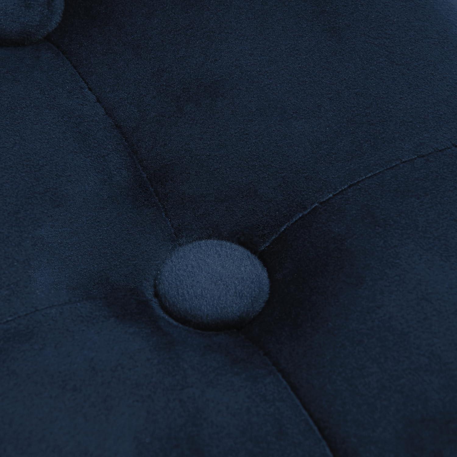 imageHomePop Home Decor Upholstered Round Velvet Tufted Foot Rest Ottoman Ottoman with Storage for Living Room amp Bedroom Decorative Home Furniture Indigo SmallNavy