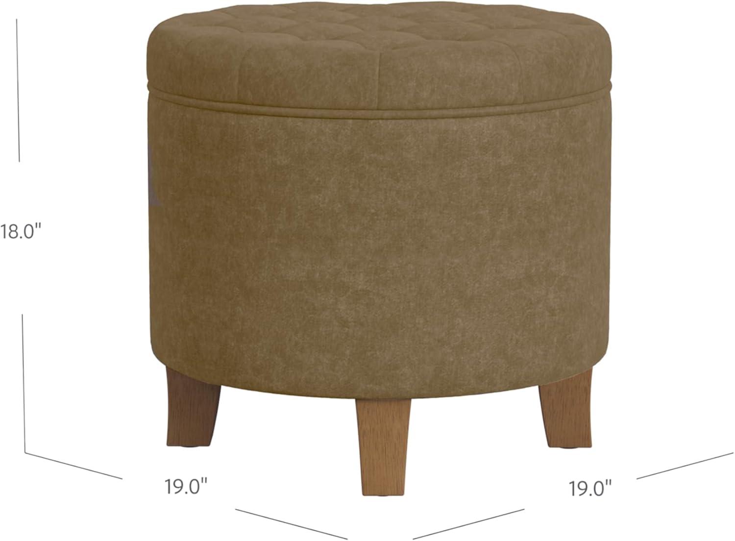 imageHomePop Home Decor Upholstered Round Velvet Tufted Foot Rest Ottoman Ottoman with Storage for Living Room amp Bedroom Decorative Home Furniture Indigo SmallMocha Velvet