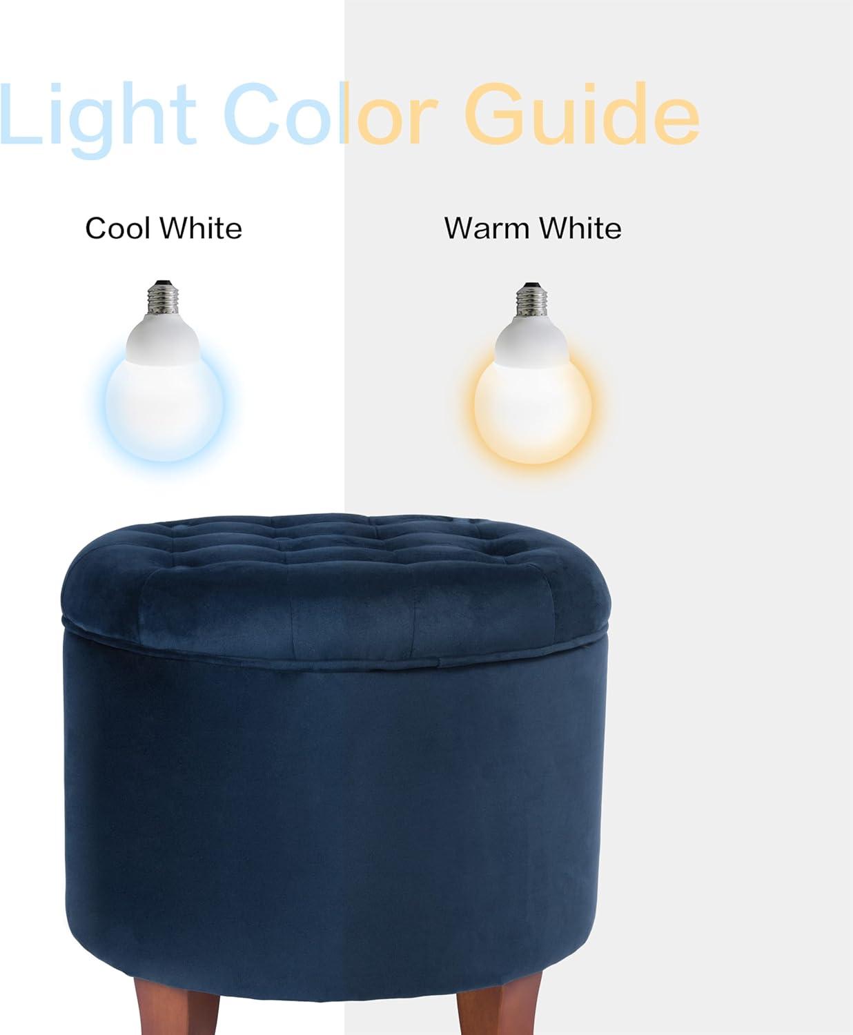 imageHomePop Home Decor Upholstered Round Velvet Tufted Foot Rest Ottoman Ottoman with Storage for Living Room amp Bedroom Decorative Home Furniture Indigo SmallNavy