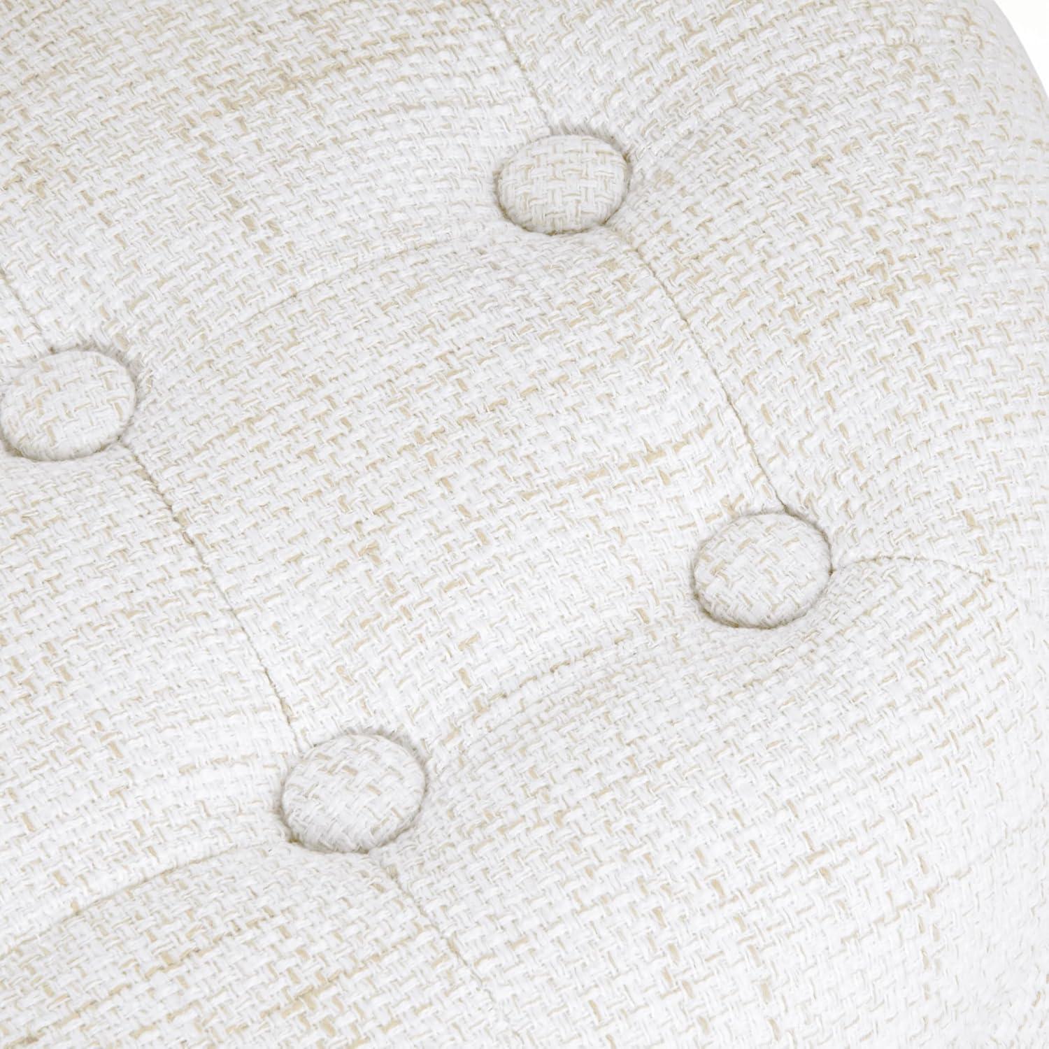 imageHomePop Home Decor Upholstered Round Velvet Tufted Foot Rest Ottoman Ottoman with Storage for Living Room amp Bedroom Decorative Home Furniture Indigo SmallCream Textured Solid