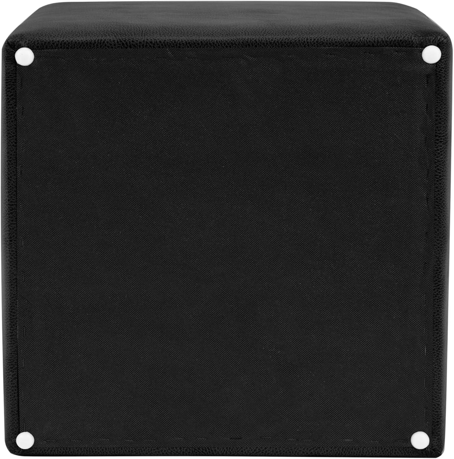 imageHomePop Home Decor Storage Ottoman with Tray TopUpholstered Modern Square Storage Ottoman with Storage for Living Room amp Bedroom Green Clover FabricBlack Faux Leather