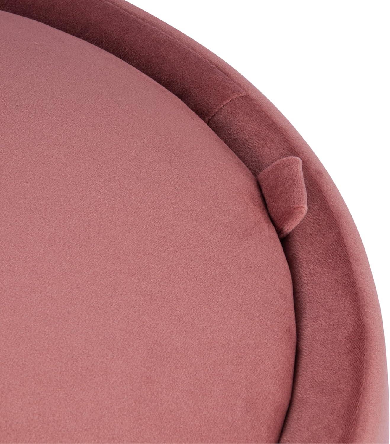 imageHomePop Storage Round Ottoman with Removable Lid Homepop Home DcorUpholstered Round Velvet Foot Rest Ottoman Green VelvetBlush