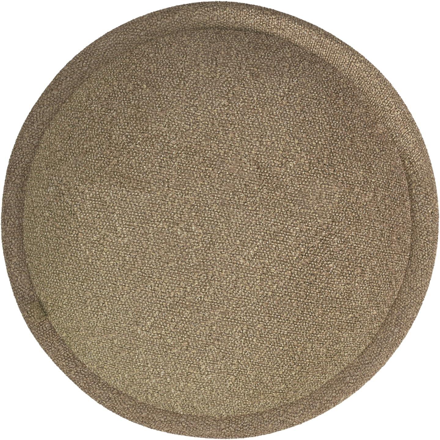 imageHomePop Storage Round Ottoman with Removable Lid Homepop Home DcorUpholstered Round Velvet Foot Rest Ottoman Green VelvetBrown Boucle