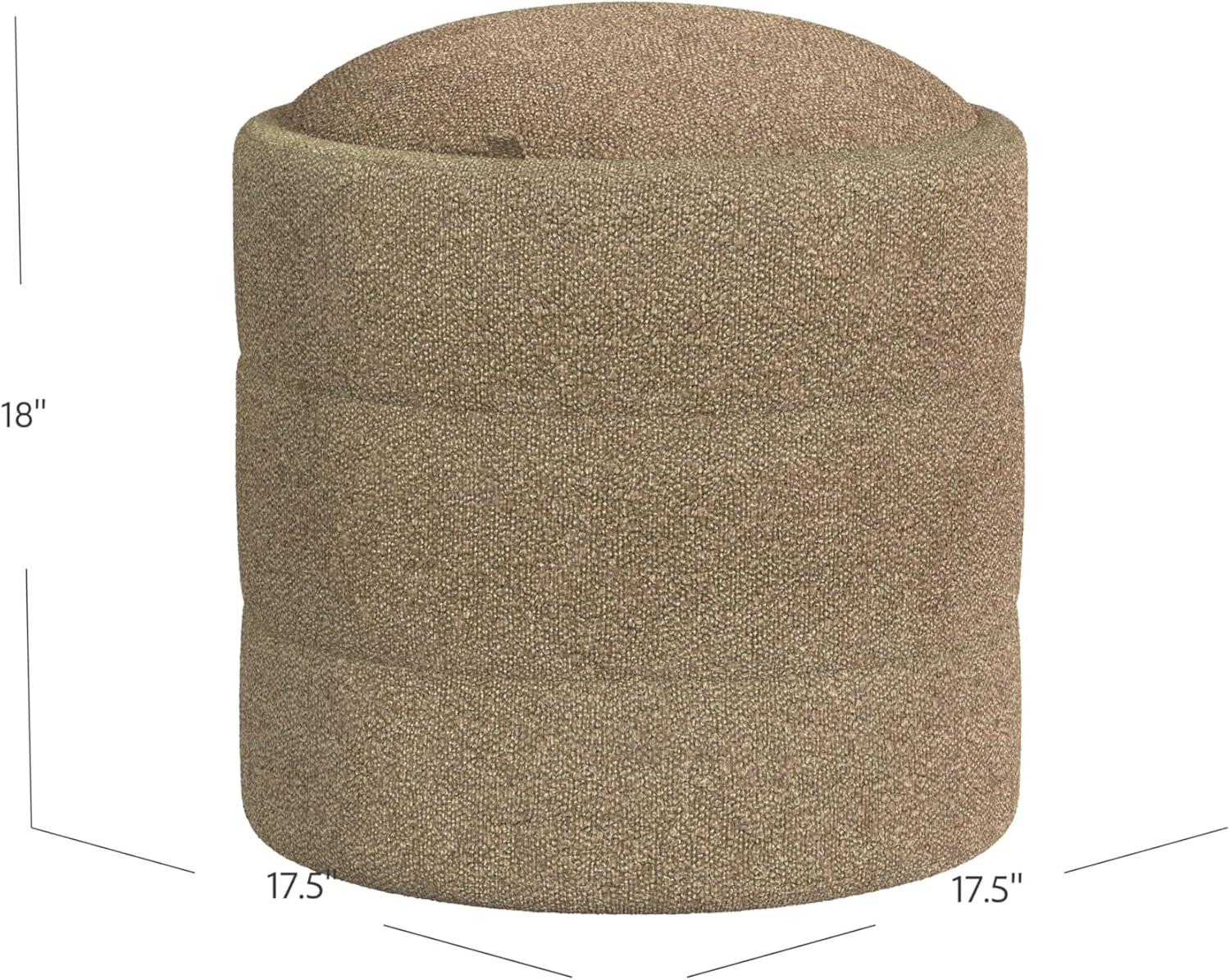 imageHomePop Storage Round Ottoman with Removable Lid Homepop Home DcorUpholstered Round Velvet Foot Rest Ottoman Green VelvetBrown Boucle