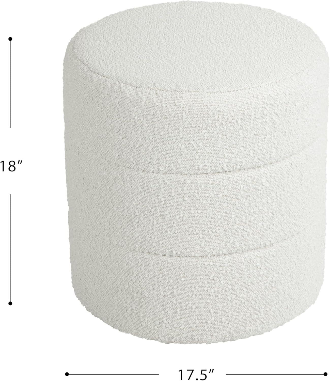 imageHomePop Storage Round Ottoman with Removable Lid Homepop Home DcorUpholstered Round Velvet Foot Rest Ottoman Green VelvetCream Boucle