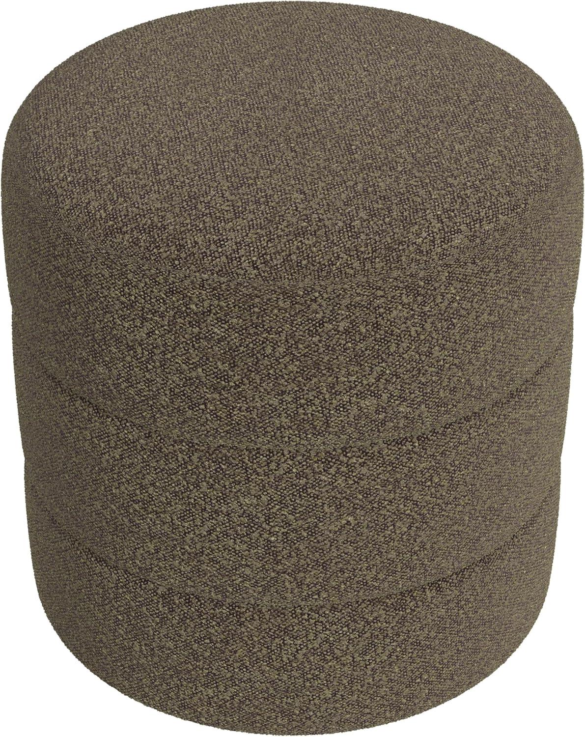 imageHomePop Storage Round Ottoman with Removable Lid Homepop Home DcorUpholstered Round Velvet Foot Rest Ottoman Green VelvetDark Brown Boucle