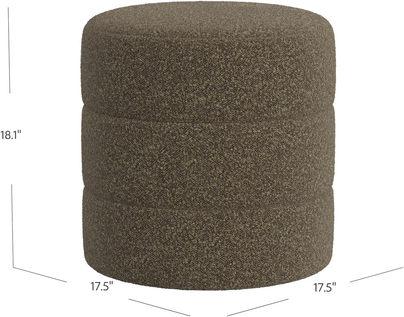 imageHomePop Storage Round Ottoman with Removable Lid Homepop Home DcorUpholstered Round Velvet Foot Rest Ottoman Green VelvetDark Brown Boucle