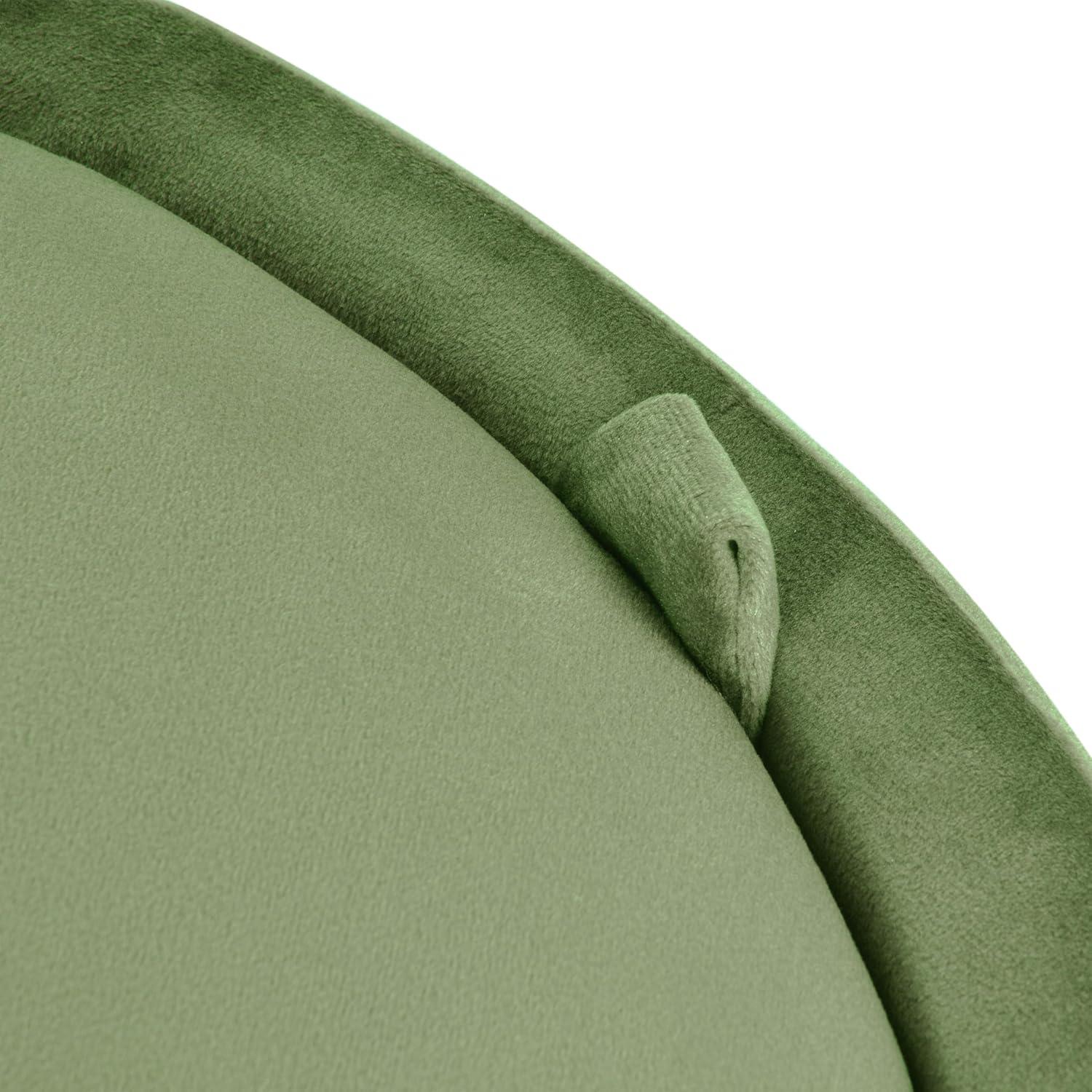 imageHomePop Storage Round Ottoman with Removable Lid Homepop Home DcorUpholstered Round Velvet Foot Rest Ottoman Green VelvetGreen