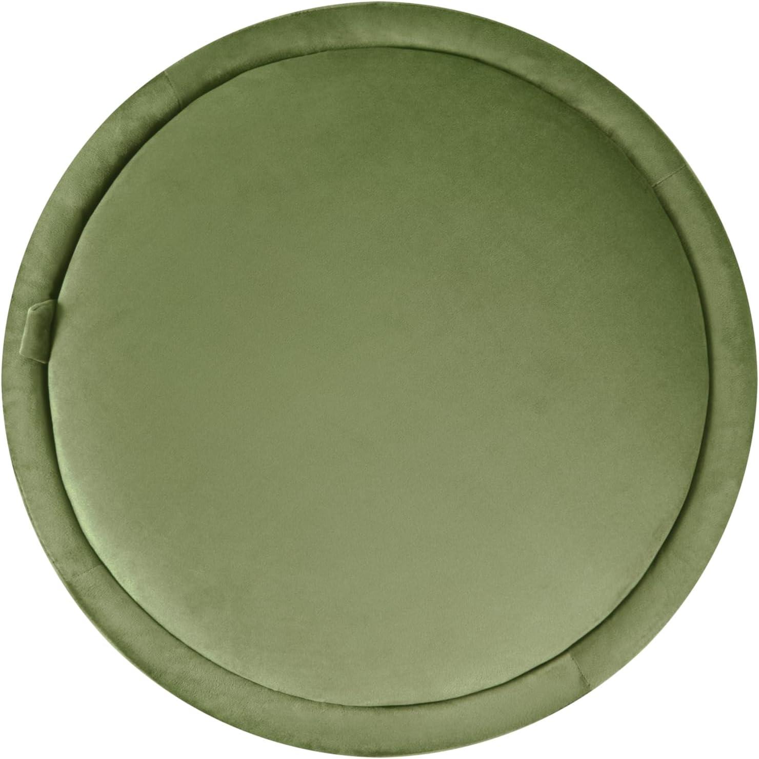 imageHomePop Storage Round Ottoman with Removable Lid Homepop Home DcorUpholstered Round Velvet Foot Rest Ottoman Green VelvetGreen