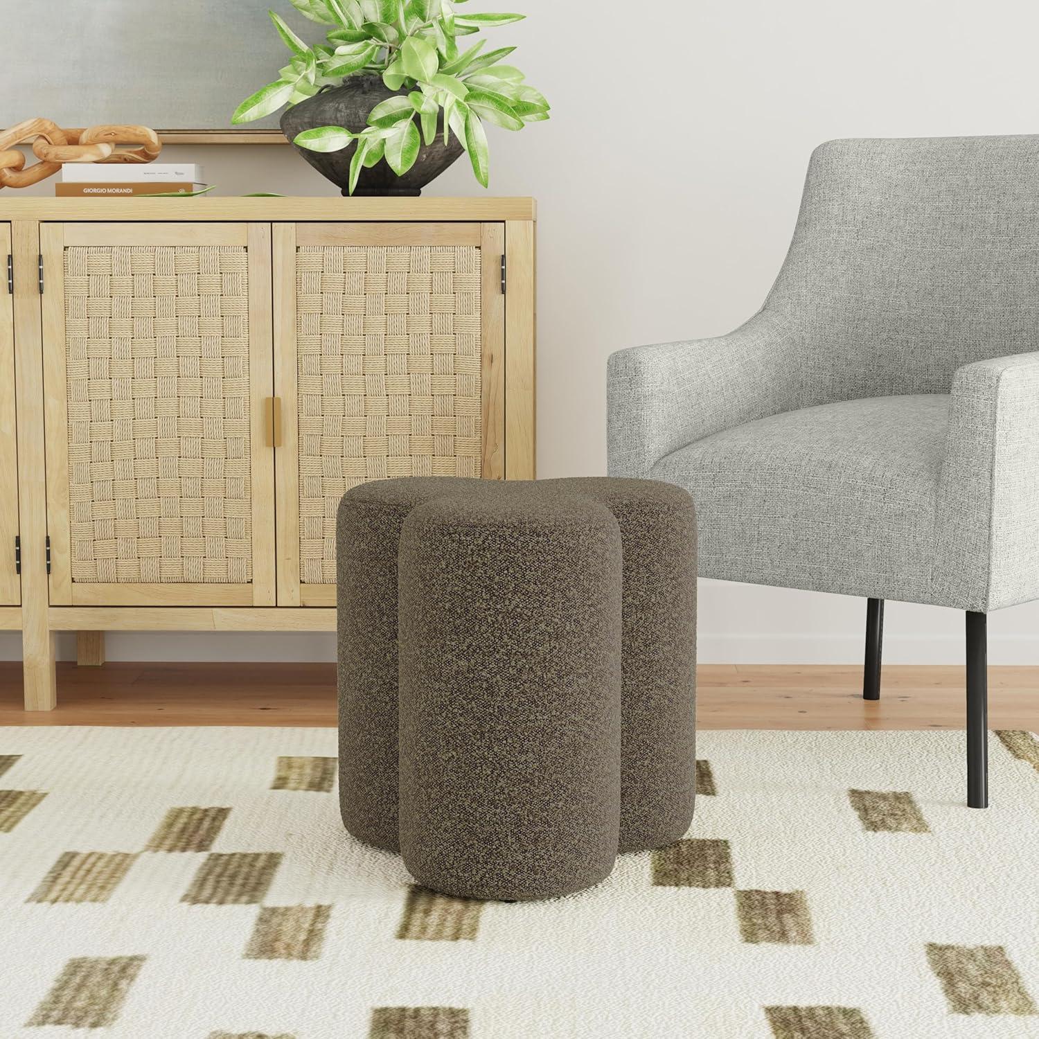 imageHomePop Storage Round Ottoman with Removable Lid Homepop Home DcorUpholstered Round Velvet Foot Rest Ottoman Green VelvetMocha Brown Boucle