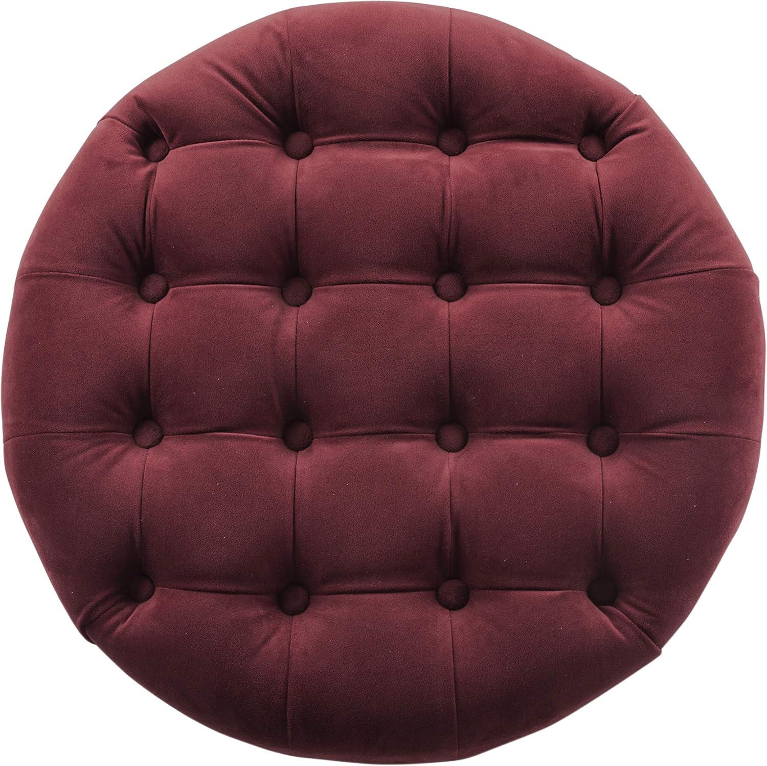 imageHomepop Home Decor Button Tufted Velvet Round Storage Ottoman Ottoman with Storage for Living Room amp Bedroom Spice Orange VelvetBerry
