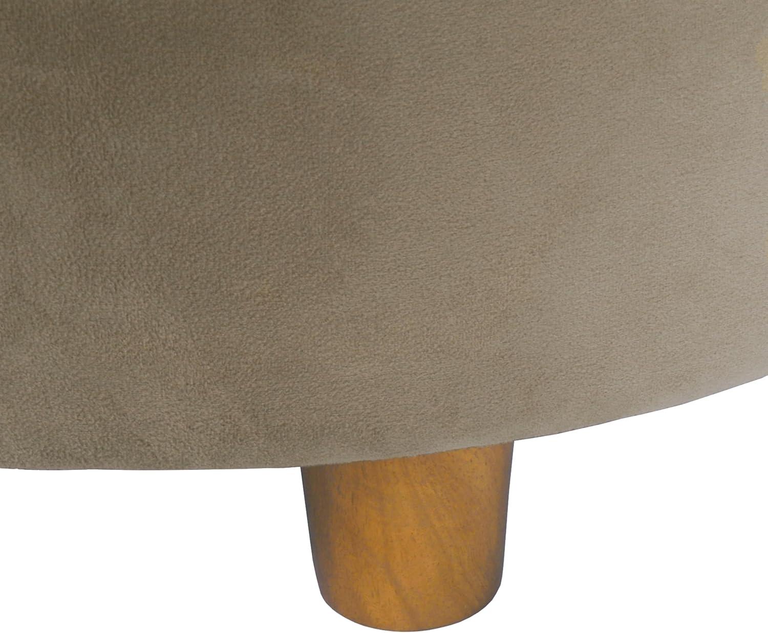 imageHomepop Home Decor Button Tufted Velvet Round Storage Ottoman Ottoman with Storage for Living Room amp Bedroom Spice Orange VelvetFawn Velvet