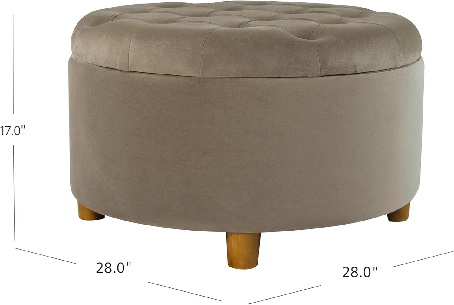 imageHomepop Home Decor Button Tufted Velvet Round Storage Ottoman Ottoman with Storage for Living Room amp Bedroom Spice Orange VelvetFawn Velvet