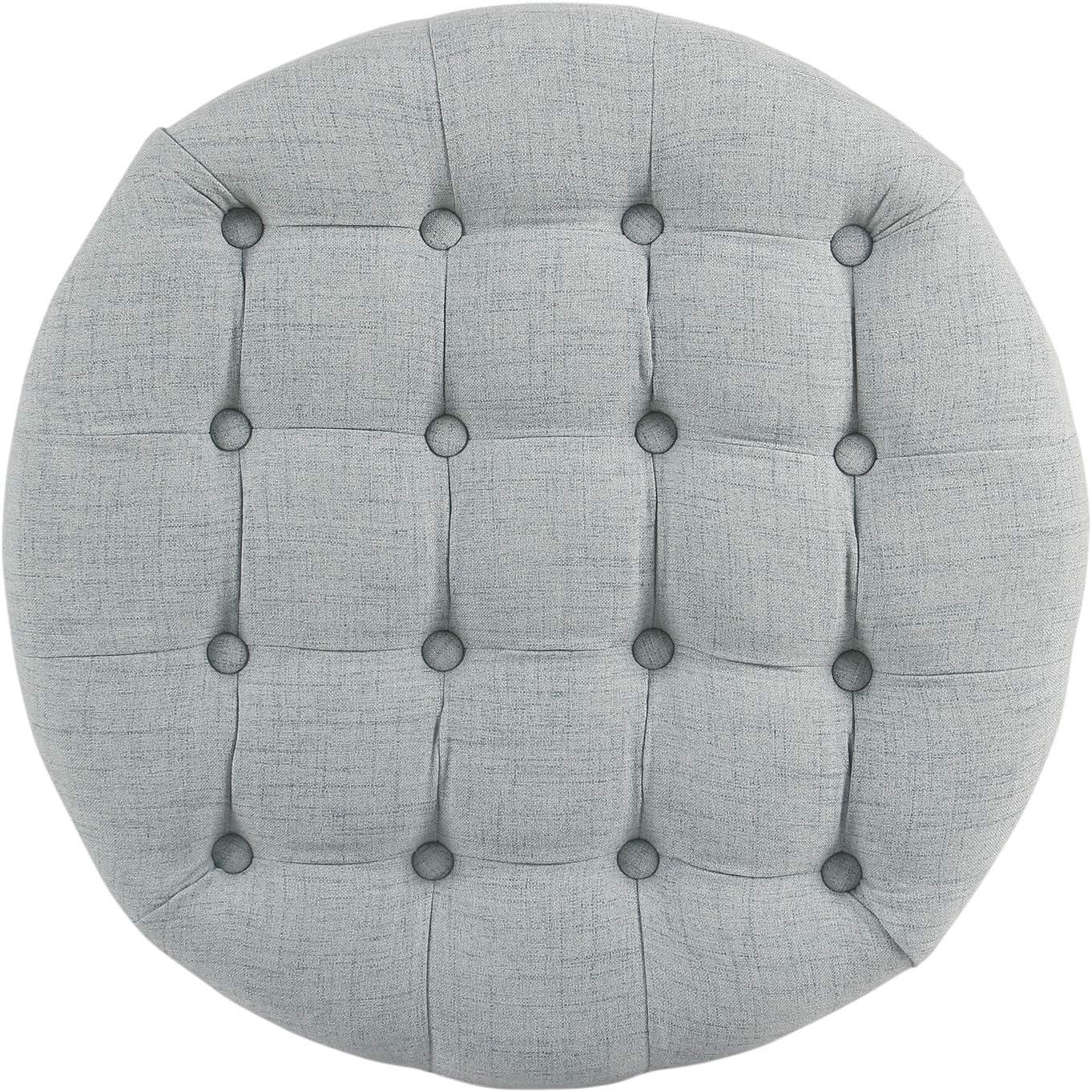 imageHomepop Home Decor Button Tufted Velvet Round Storage Ottoman Ottoman with Storage for Living Room amp Bedroom Spice Orange VelvetLight Blue