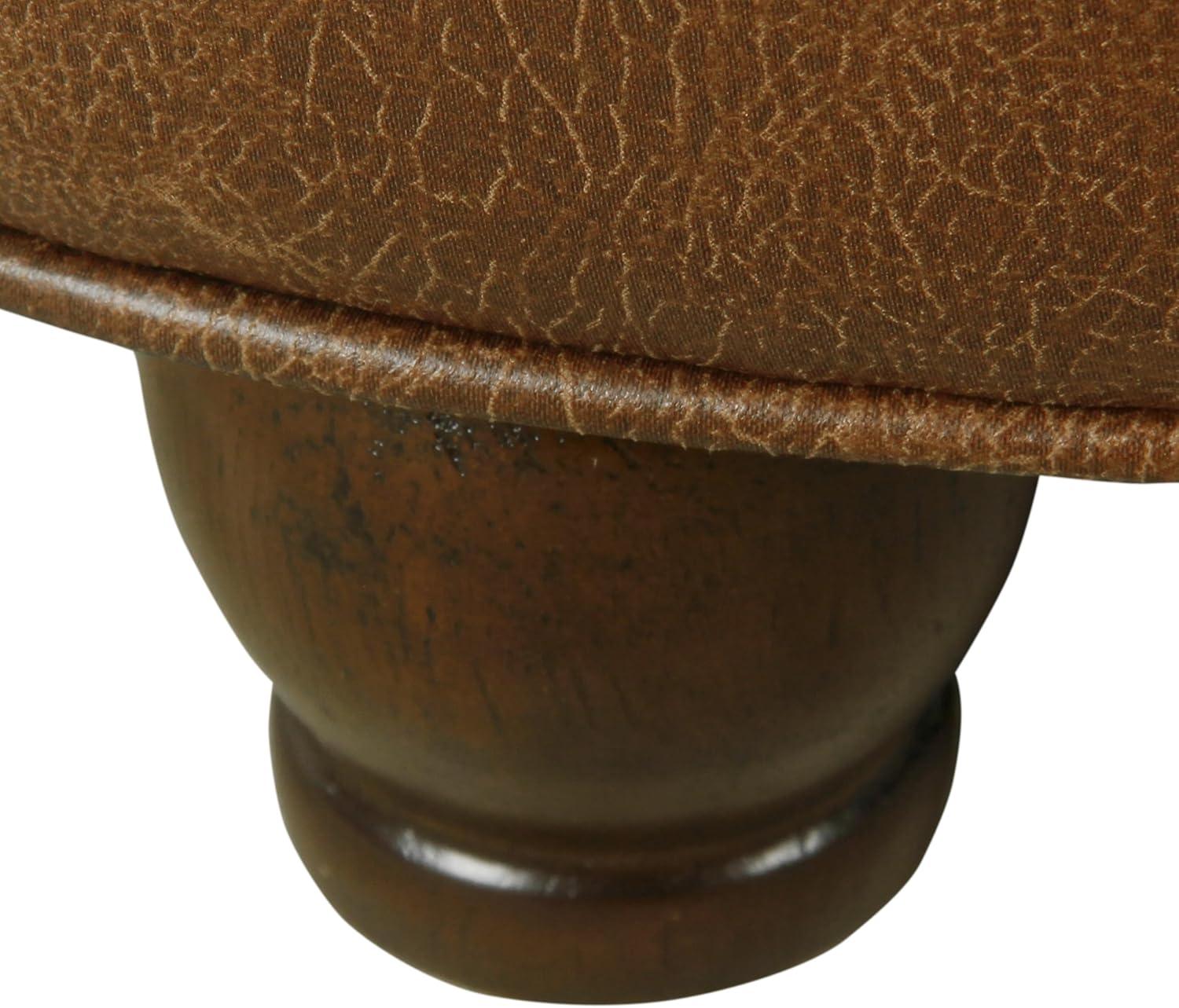 imageHomepop Home Decor Button Tufted Velvet Round Storage Ottoman Ottoman with Storage for Living Room amp Bedroom Spice Orange VelvetLight Brown