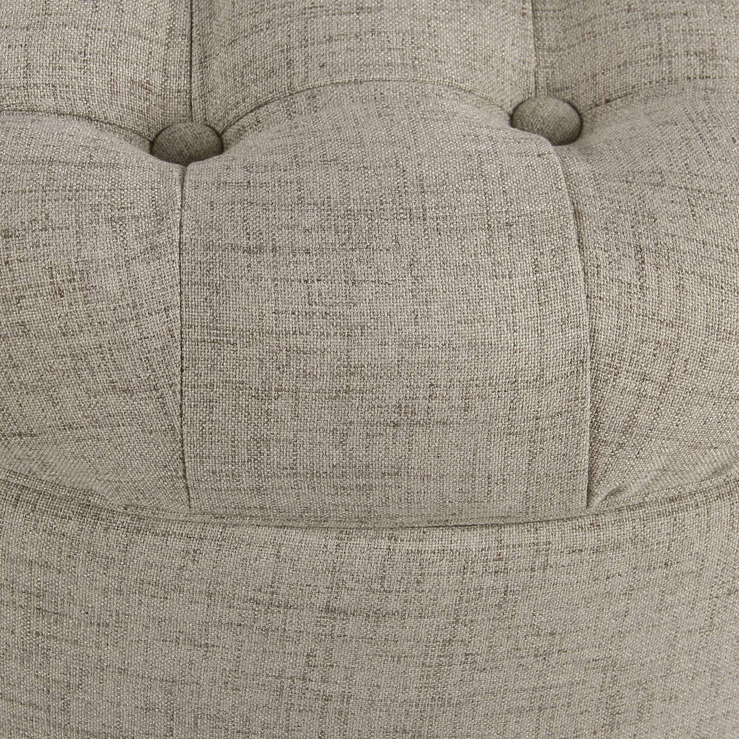 imageHomepop Home Decor Button Tufted Velvet Round Storage Ottoman Ottoman with Storage for Living Room amp Bedroom Spice Orange VelvetLight Tan