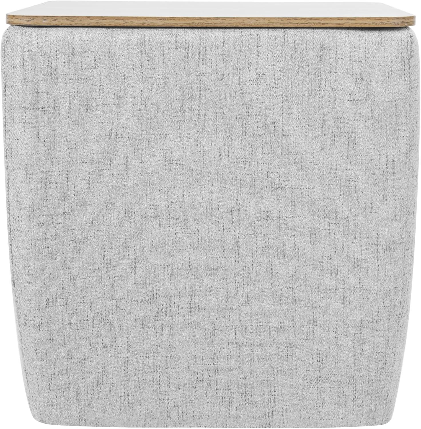 imageHomepop Home Decor HomePop Storage Ottoman with Tray TopUpholstered Modern Square Storage Ottoman with Storage for Living Room amp Bedroom Grey WovenGray Woven