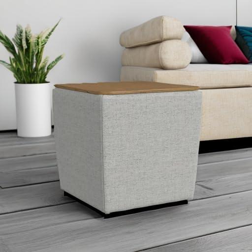 imageHomepop Home Decor HomePop Storage Ottoman with Tray TopUpholstered Modern Square Storage Ottoman with Storage for Living Room amp Bedroom Grey WovenGray Woven