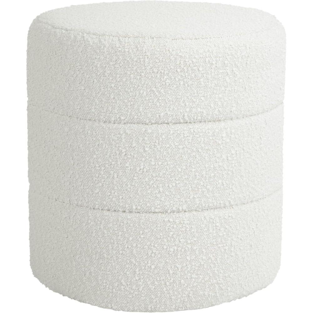 imageHomePop Storage Round Ottoman with Removable Lid Homepop Home DcorUpholstered Round Velvet Foot Rest Ottoman Green VelvetCream Boucle
