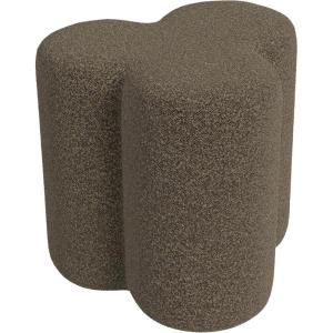 HomePop Storage Round Ottoman with Removable Lid |Homepop Home Décor|Upholstered Round Velvet Foot Rest Ottoman -Green Velvet(Mocha Brown Boucle)