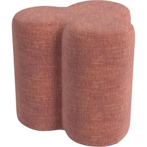 HomePop Storage Round Ottoman with Removable Lid |Homepop Home Décor|Upholstered Round Velvet Foot Rest Ottoman -Green Velvet(Pink Chenille)