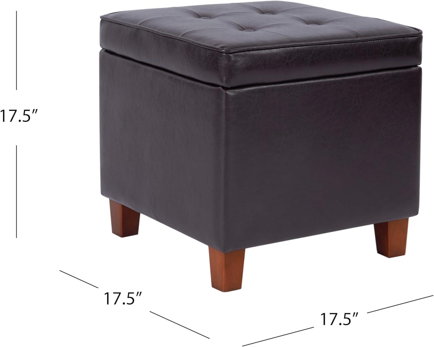 imageHomePop Cube Ottoman HomePop Home Dcor Square Ottoman Cream BoucleBrown