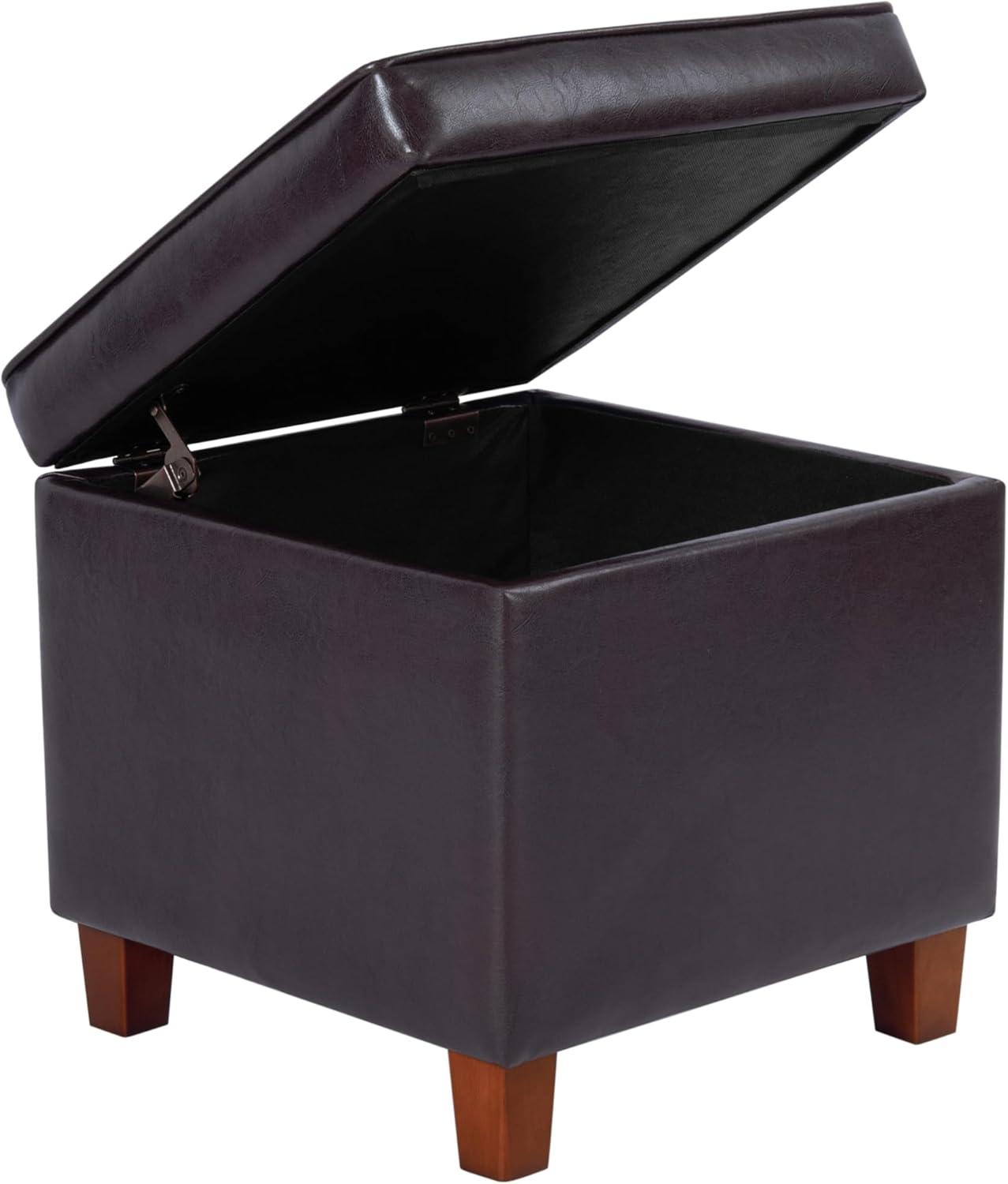 imageHomePop Cube Ottoman HomePop Home Dcor Square Ottoman Cream BoucleBrown