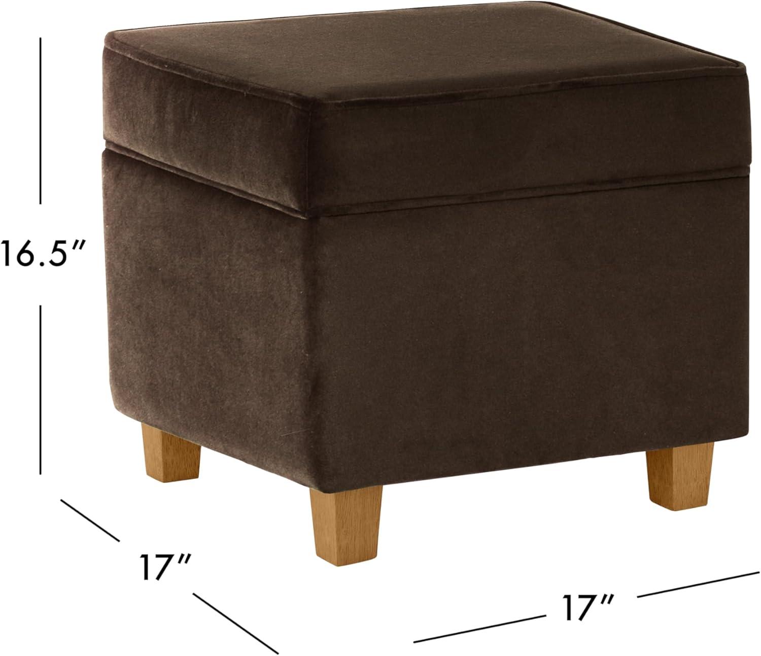 imageHomePop Cube Ottoman HomePop Home Dcor Square Ottoman Cream BoucleChocolate Brown Velvet
