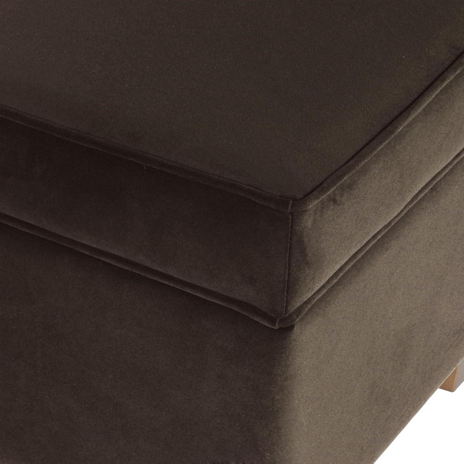 imageHomePop Cube Ottoman HomePop Home Dcor Square Ottoman Cream BoucleChocolate Brown Velvet