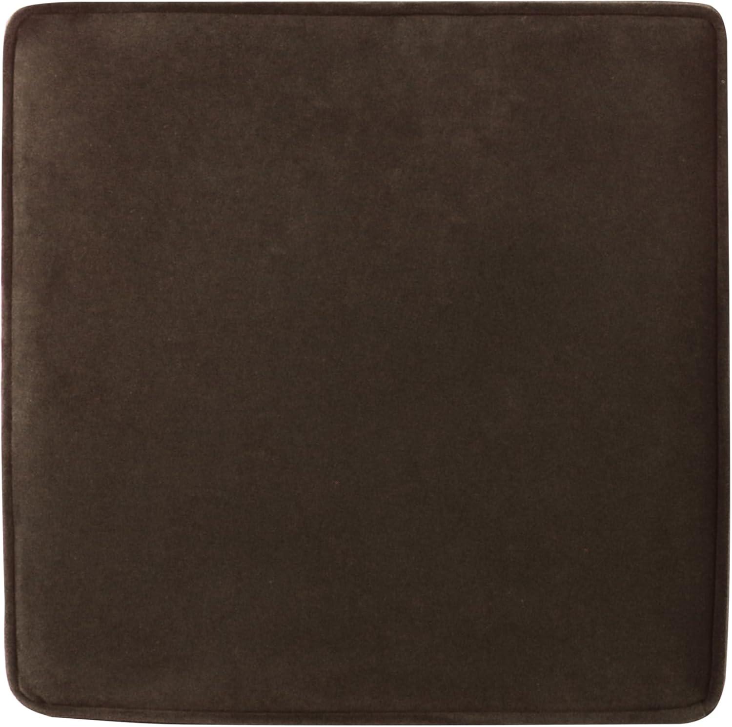 imageHomePop Cube Ottoman HomePop Home Dcor Square Ottoman Cream BoucleChocolate Brown Velvet