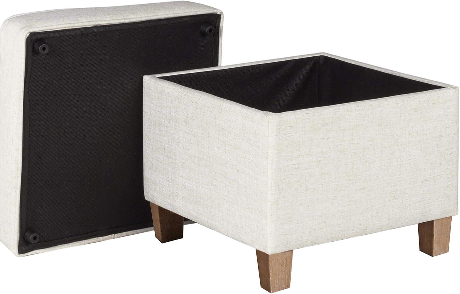 imageHomePop Cube Ottoman HomePop Home Dcor Square Ottoman Cream BoucleCream