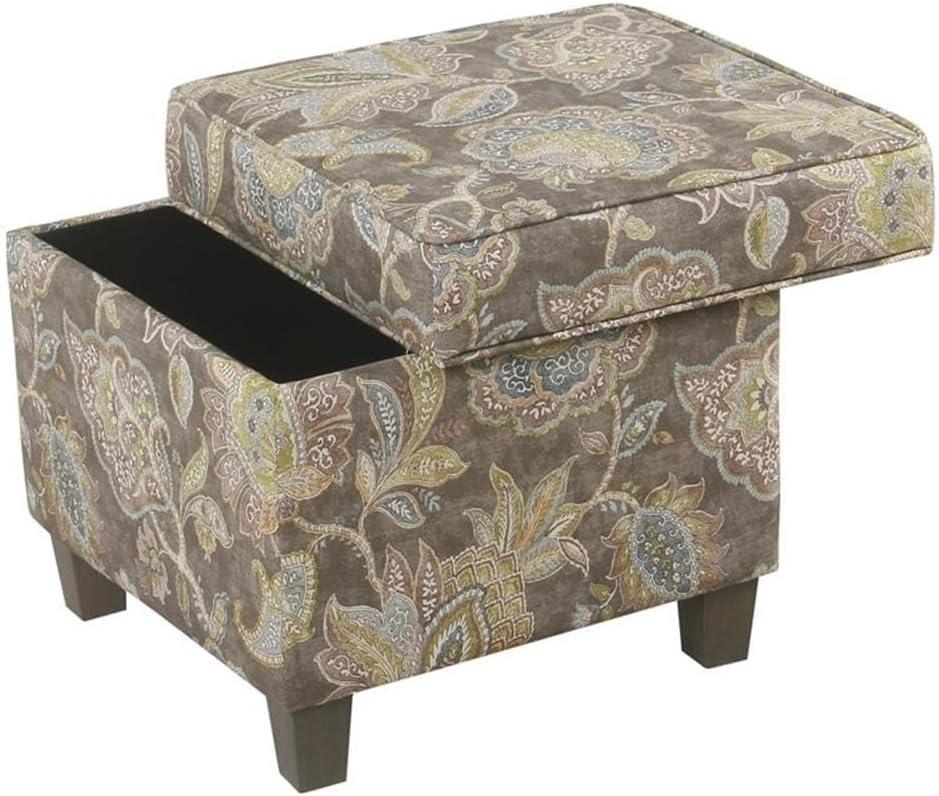imageHomePop Cube Ottoman HomePop Home Dcor Square Ottoman Cream BoucleGray Floral
