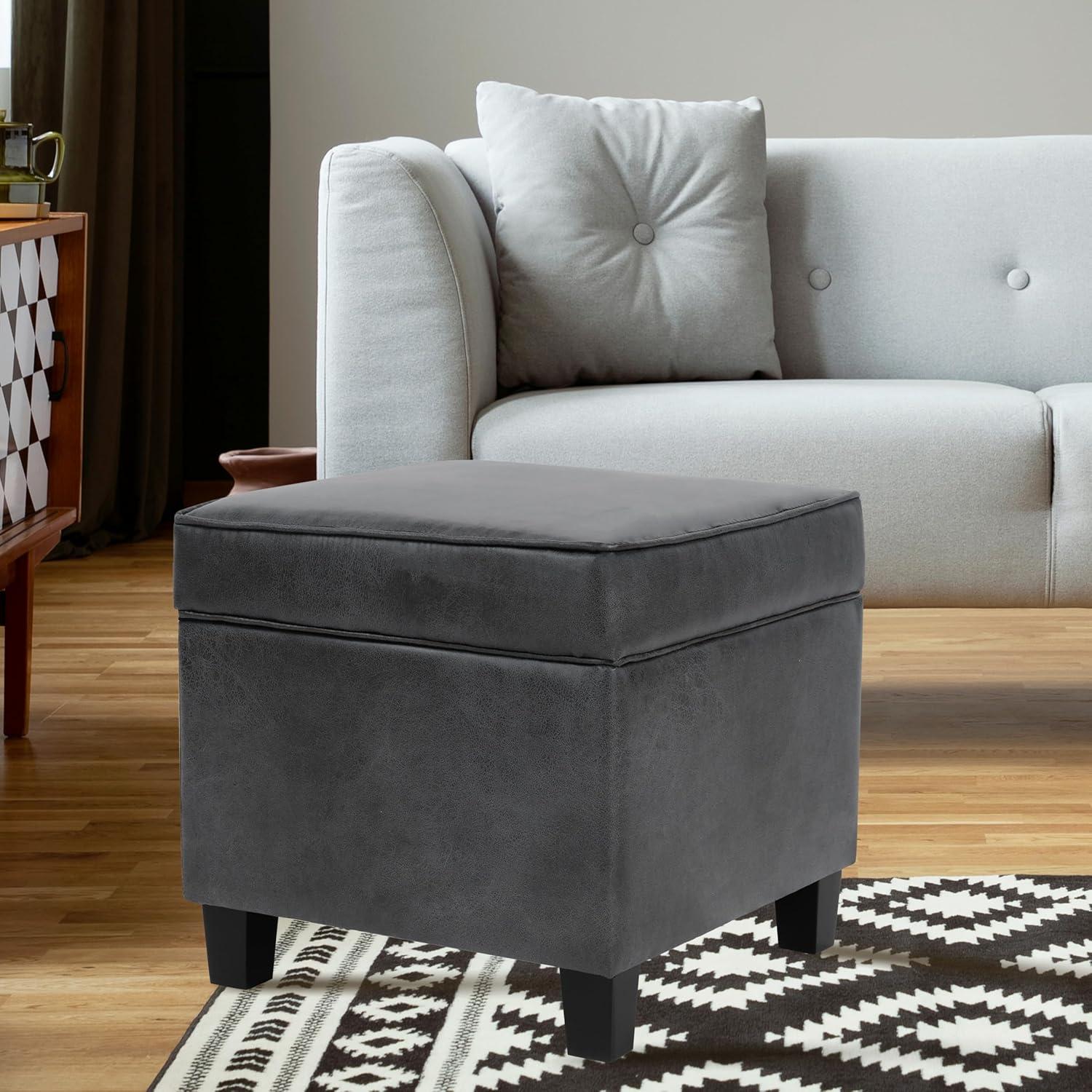 imageHomePop Cube Ottoman HomePop Home Dcor Square Ottoman Cream BoucleGrey