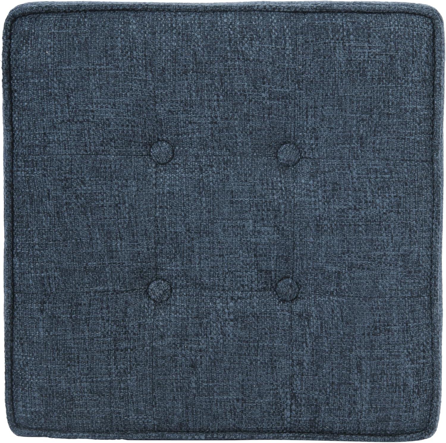 imageHomePop Cube Ottoman HomePop Home Dcor Square Ottoman Cream BoucleNavy