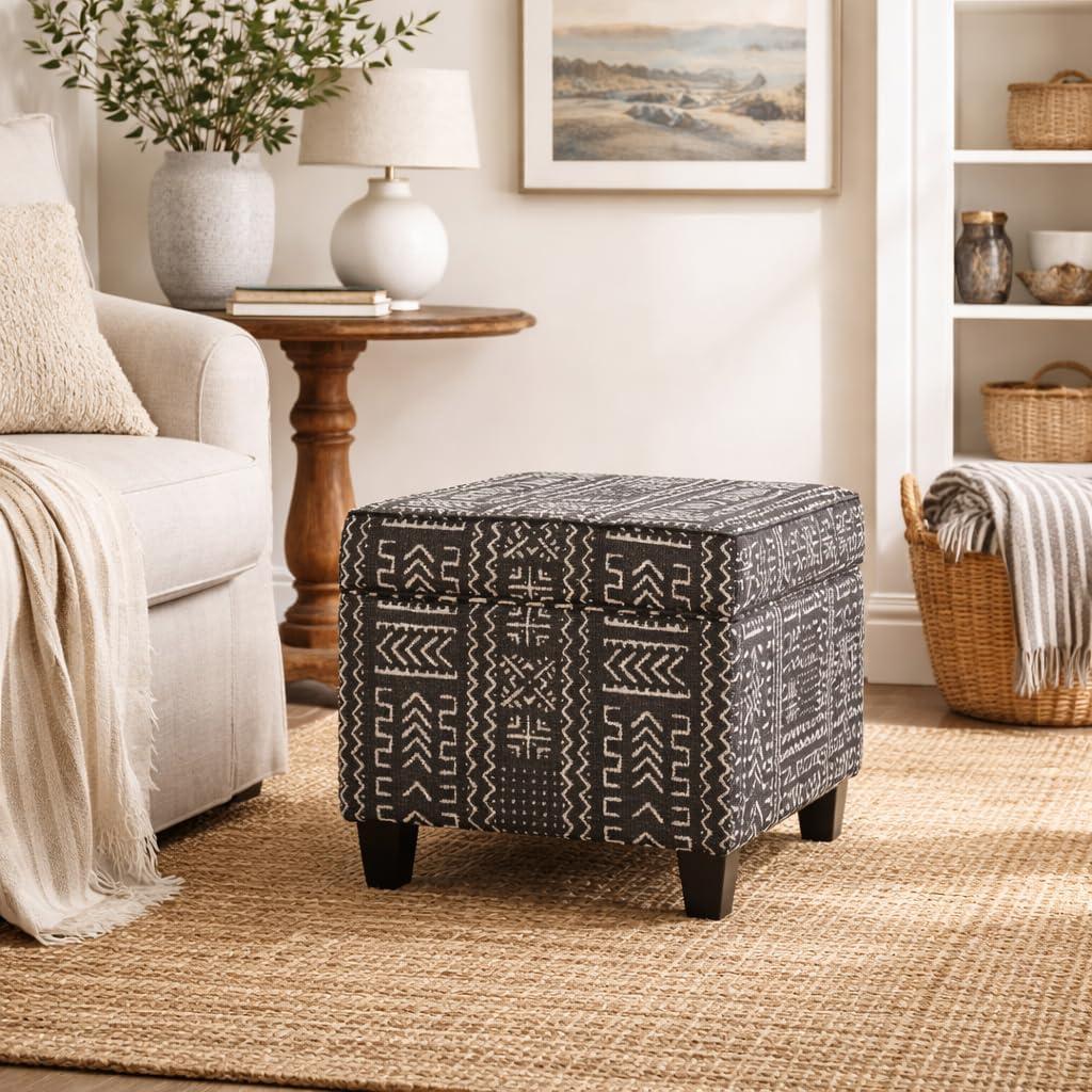 imageHomePop Cube Ottoman HomePop Home Dcor Square Ottoman Cream BoucleOnyx