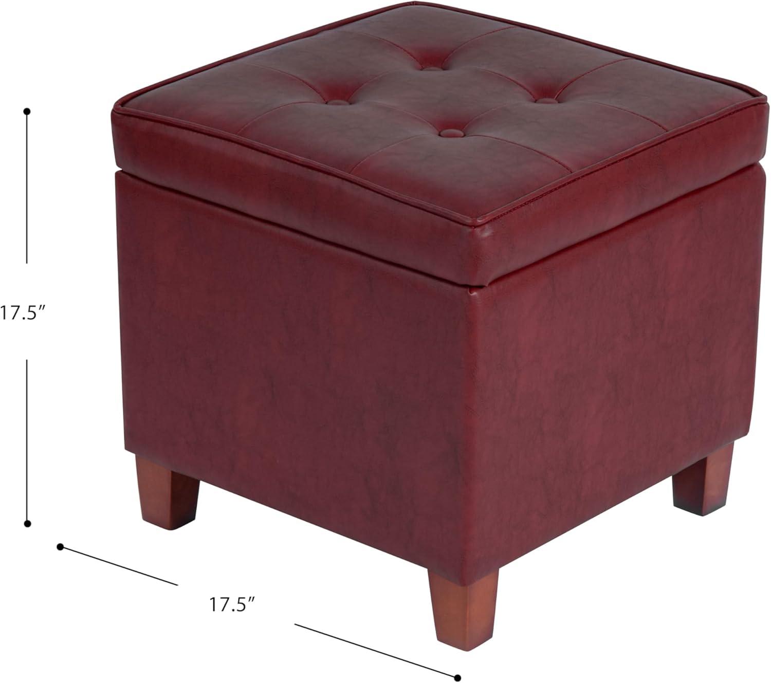 imageHomePop Cube Ottoman HomePop Home Dcor Square Ottoman Cream BoucleRed