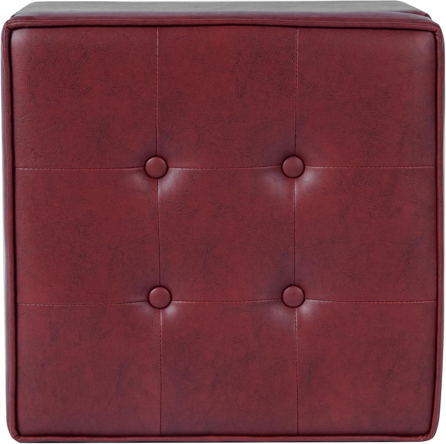 imageHomePop Cube Ottoman HomePop Home Dcor Square Ottoman Cream BoucleRed