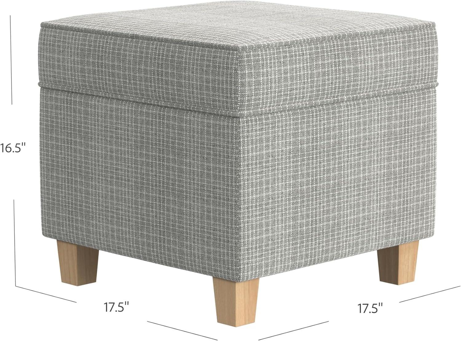 imageHomePop Cube Ottoman HomePop Home Dcor Square Ottoman Cream BoucleSage Mini Grid Pattern
