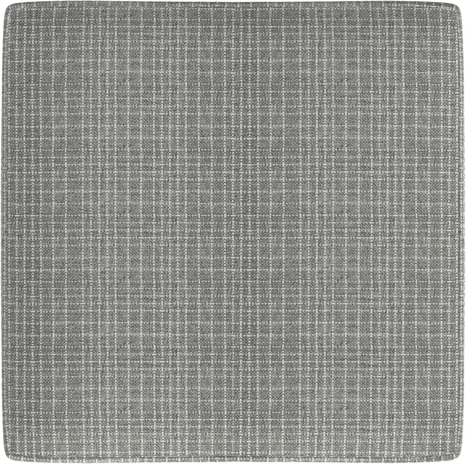 imageHomePop Cube Ottoman HomePop Home Dcor Square Ottoman Cream BoucleSage Mini Grid Pattern