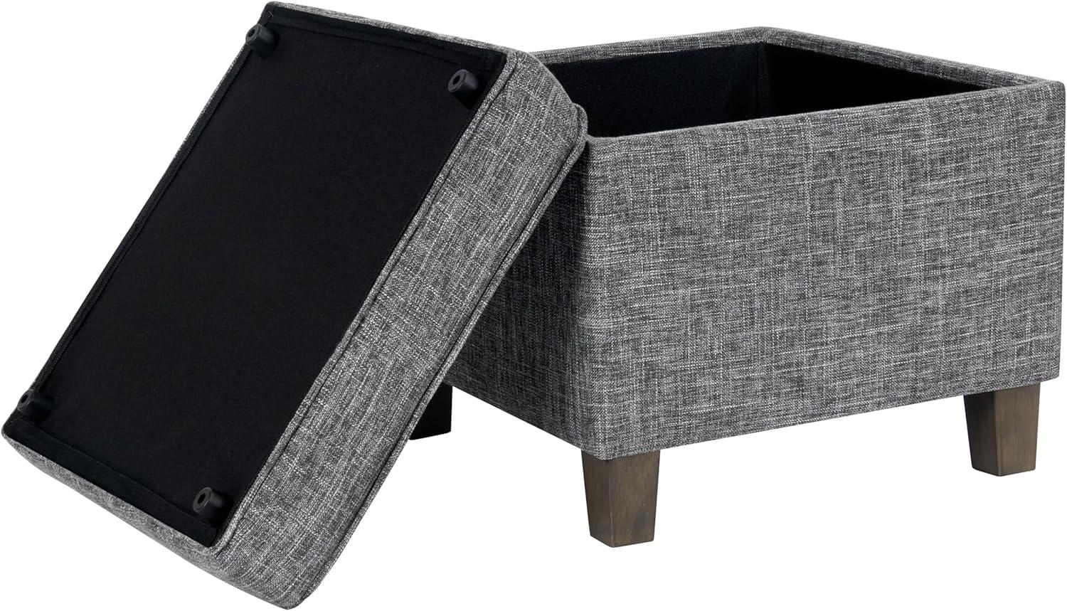 imageHomePop Cube Ottoman HomePop Home Dcor Square Ottoman Cream BoucleSlate Grey
