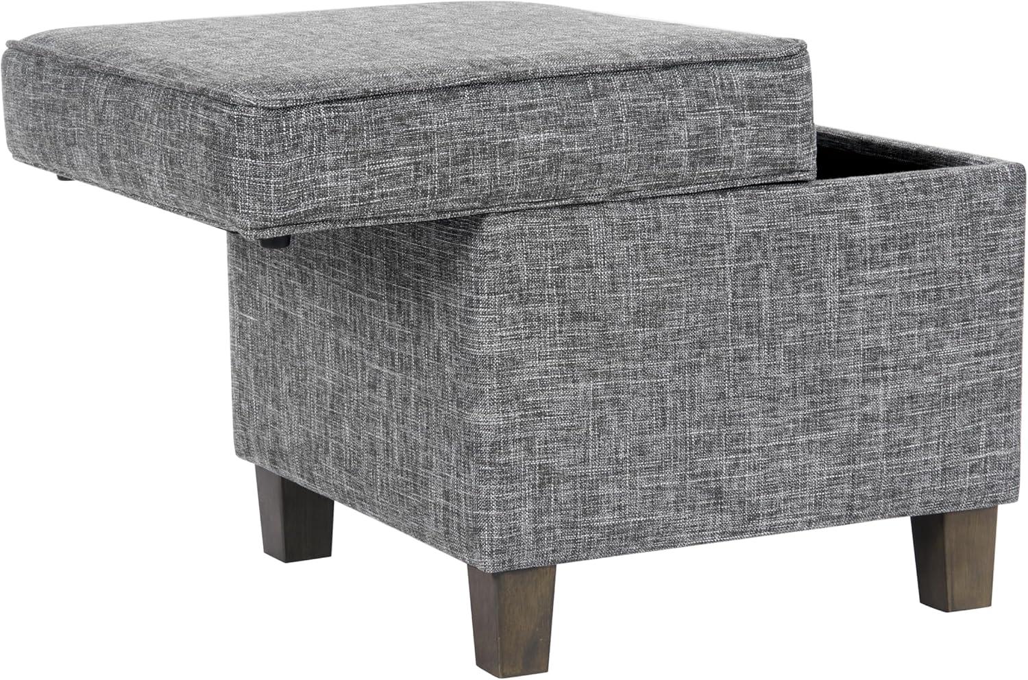 imageHomePop Cube Ottoman HomePop Home Dcor Square Ottoman Cream BoucleSlate Grey
