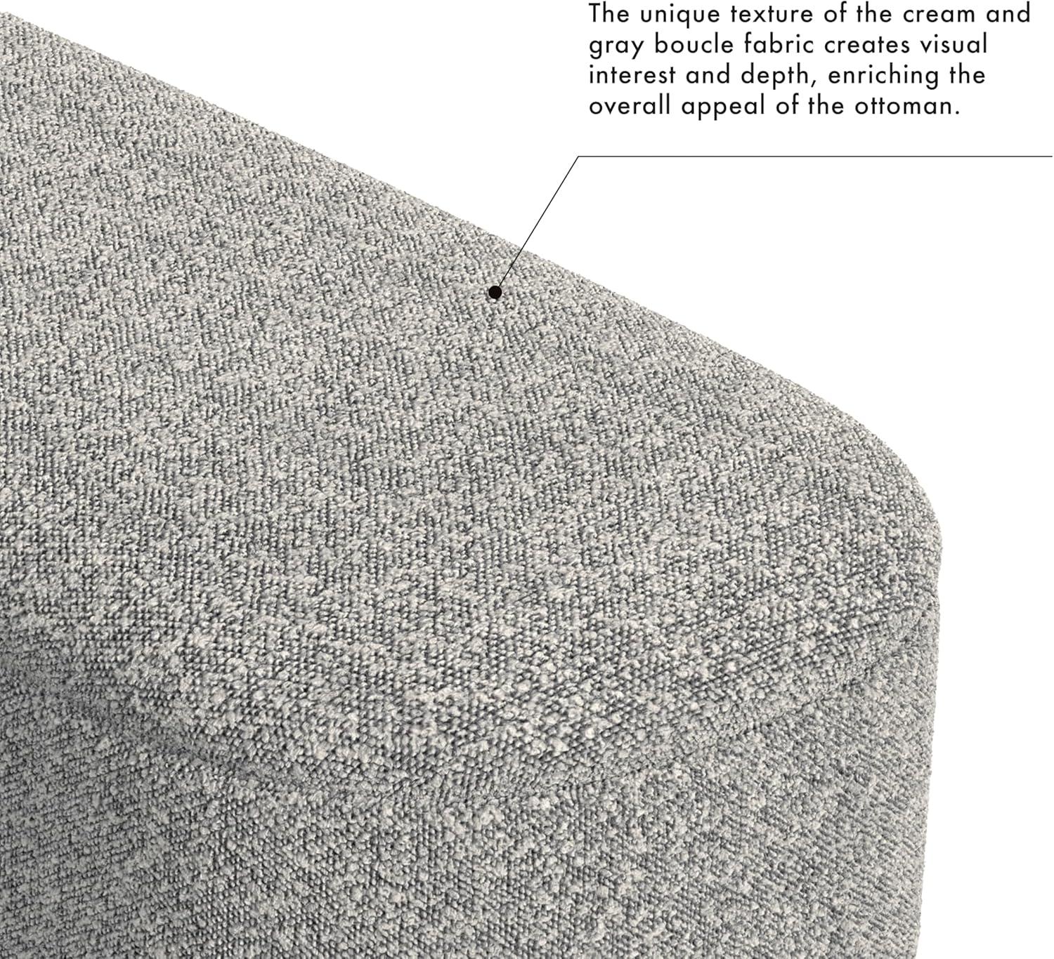 imageHomePop Ellipse Modern Storage Bench with Metal Legs Homepop Home DcorBench with Storage for Living Room amp Bedroom GrayCream Boucle With Gray Yarns