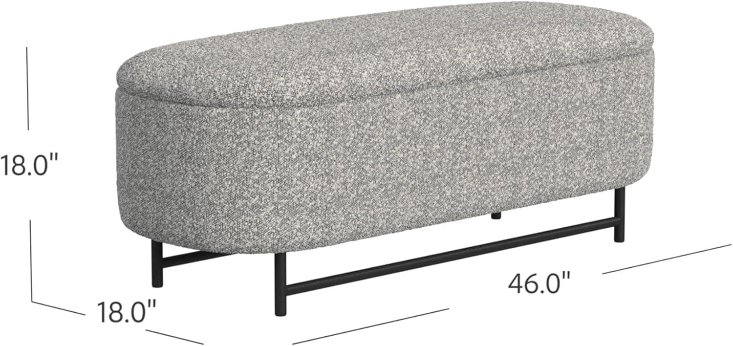 imageHomePop Ellipse Modern Storage Bench with Metal Legs Homepop Home DcorBench with Storage for Living Room amp Bedroom GrayCream Boucle With Gray Yarns