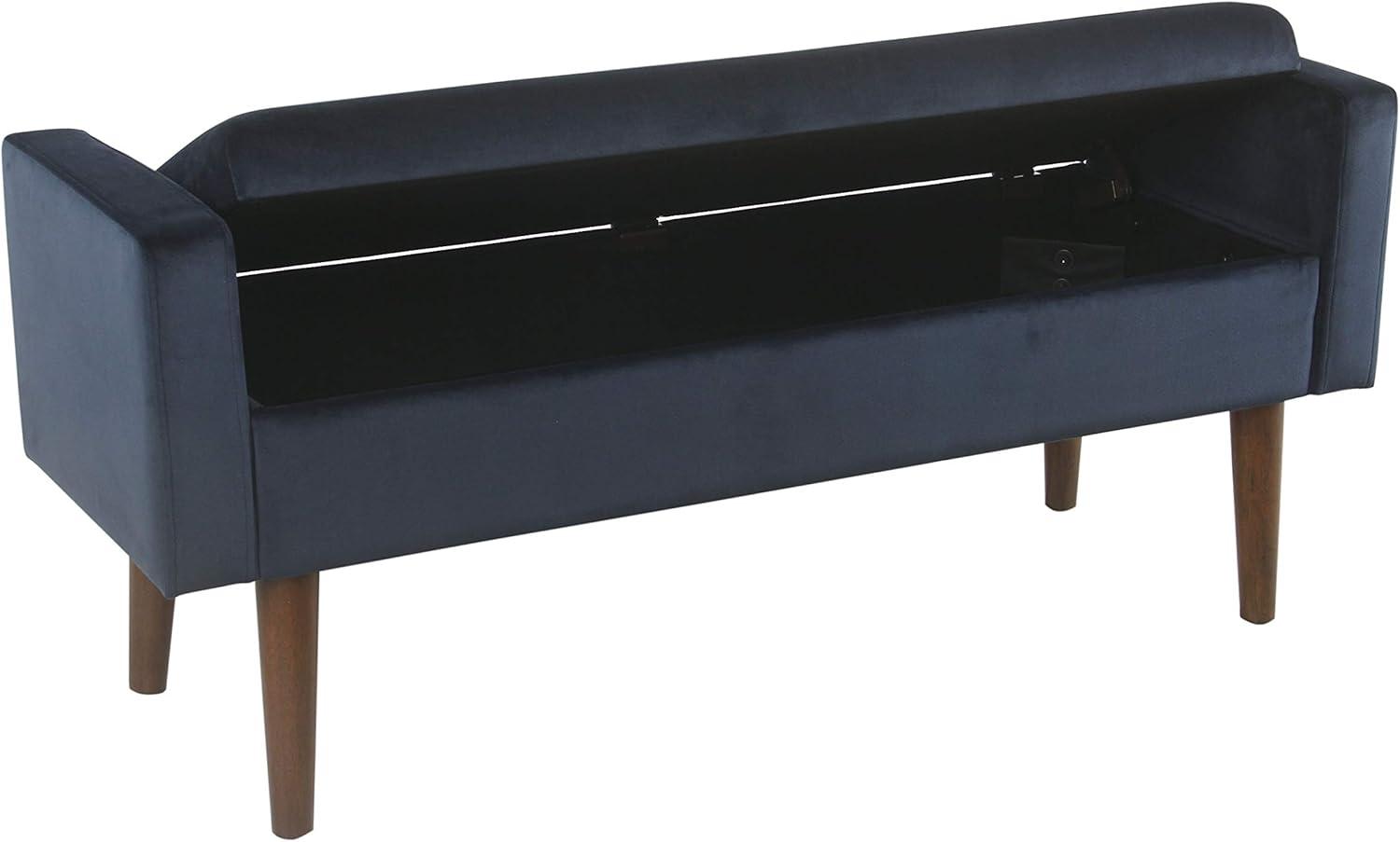 imageHomePop Fulton Storage Bench Muted MintDark Navy Blue
