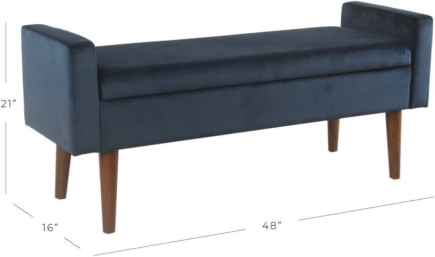 imageHomePop Fulton Storage Bench Muted MintDark Navy Blue