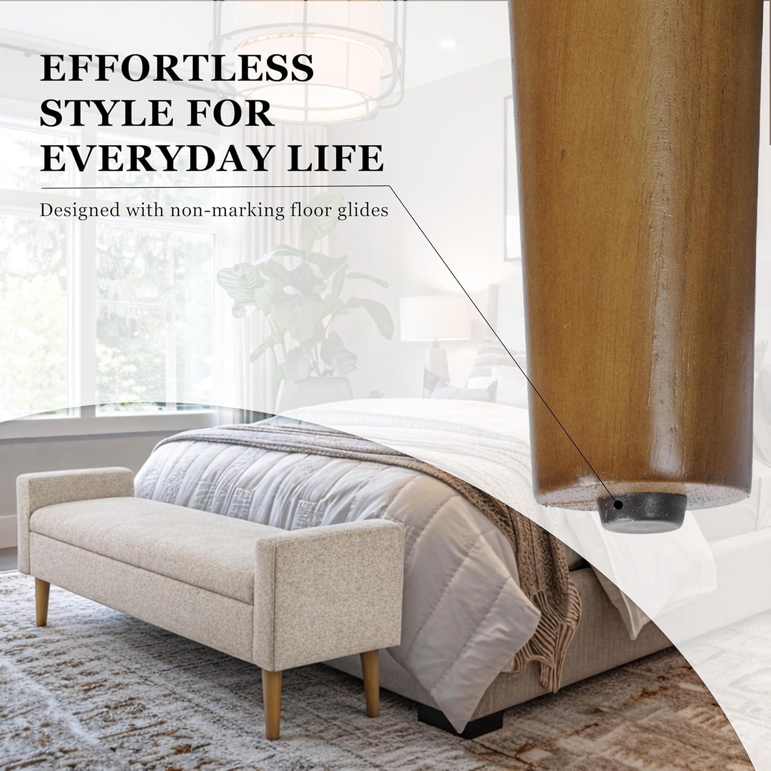 imageHomePop Fulton Storage Bench Muted MintTextured Cream